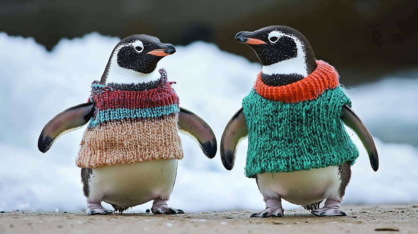 New Zealand Penguins in Sweaters